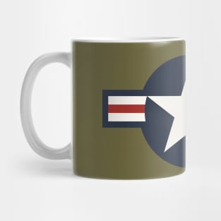 Vintage Red White Blue USAAF Insignia Star Bars Mug